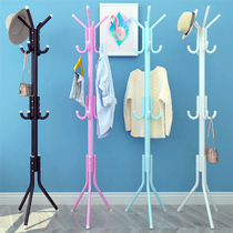 Simple coat rack Bedroom floor hanger Household economical clothes rack bag rack Creative single rod hanger