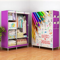 Steel pipe bold reinforcement dormitory assembly storage cabinet Simple economical commoner cabinet Single double wardrobe dustproof