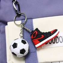 Mini small football pendant Boys student sneakers pendant Creative fans event small gift Gift Leather hard