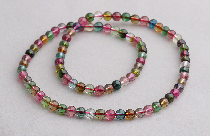 6mm天然糖果色碧玺多圈手链29克 020103