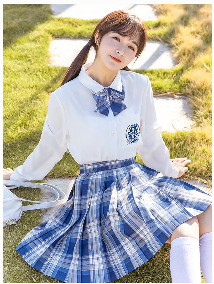咩啊jk制服正版格子裙皓海衬衣百褶裙春夏季学生裙子日系
