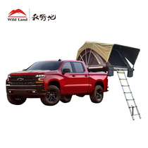 Autumn field land tour folding roof tent Outdoor self-driving camping Raptor smooth road Great Wall Gun pickup truck tent