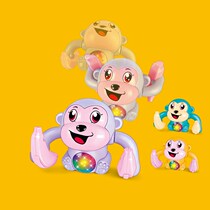 Electric voice-controlled somersault monkey will walk tipping monkey light music baby toy