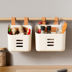 Kitchen small hanging basket bathroom stand can hang the ginger, garlic, garlic, storage basket artifact