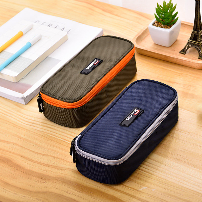 得力笔袋男小学生铅笔盒文具铅笔袋女新简约韩国大学生小清新笔盒高中