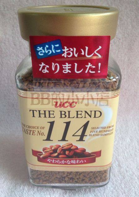 包邮 日本神户上岛ucc悠诗诗114 速溶纯咖啡/黑咖啡 90克