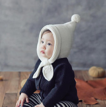 Winter Korean children plus velvet ear cap cute elf baby baby double leaf lace warm hat