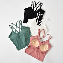 With chest pad camisole vest womens summer back underwear short hairpin small vest inner top base shirt