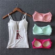 Summer women with chest pad camisole without rims Free bra cup one-piece Modal sports yoga base shirt