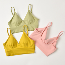 With chest pad female summer Big U shape beauty back anti-light underwear gathering sexy breast wrap bottom small camisole