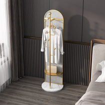 ins bedroom light luxury three-dimensional fitting mirror full body mirror coat rack one rotatable home floor mirror multi-functional