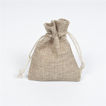 Vintage linen primary color drawstring drawstring bag custom candy text play jewelry packaging bag cotton linen bag custom logo