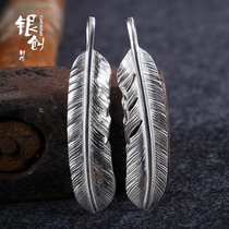 Japan Takahashi goros Feather Necklace Pendant 925 Sterling Silver Mens Women hiphop Silver