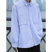 KOUEMGI empty flavor Japanese literary Tide mens shirt loose double pocket shirt simple coat