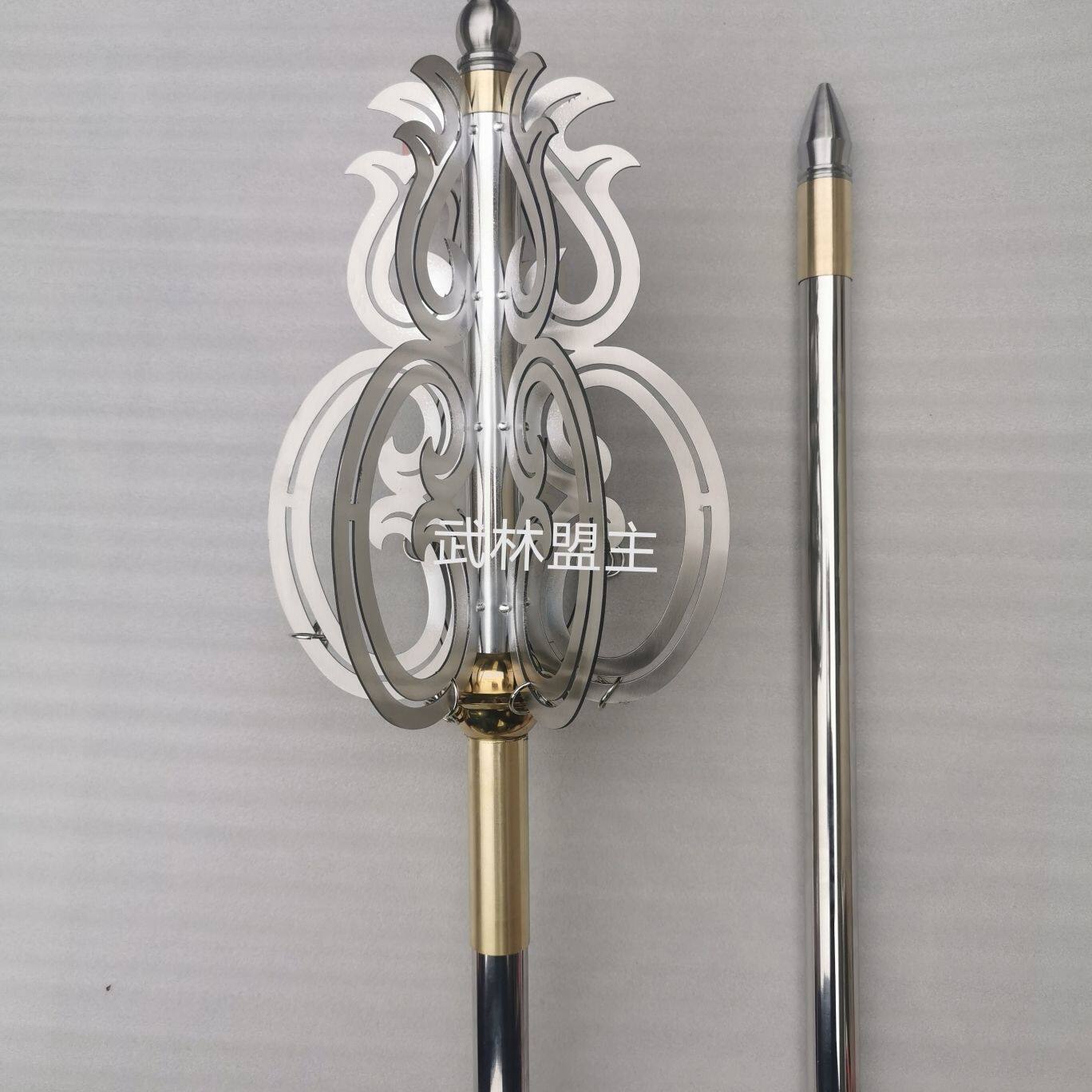 唐僧錫杖不鏽鋼禪杖兵器道具地藏錫杖禪杖法器法仗禪仗法杖兵器