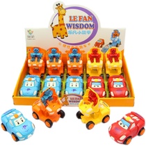 Q version of inertial car one-button deformation toy collision King Kong return car robot manual model boy