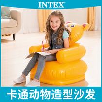 INTEX childrens cute cartoon inflatable sofa single household baby chair portable lazy sofa