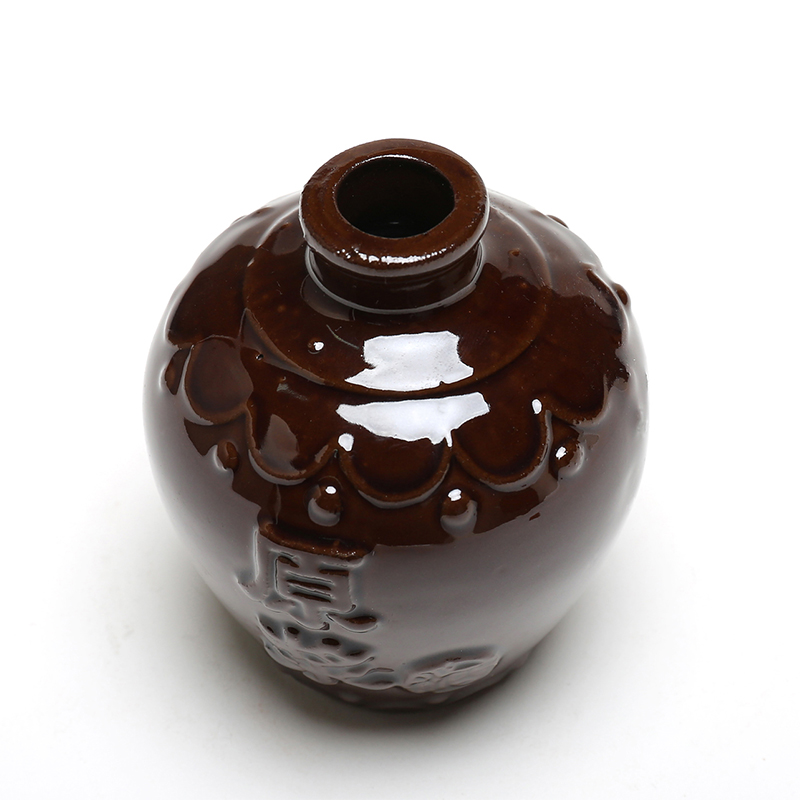 Ancient garden ceramics small bottle earthenware coarse pottery 2 two to three 100 ml jar liquor wine wine wine pot