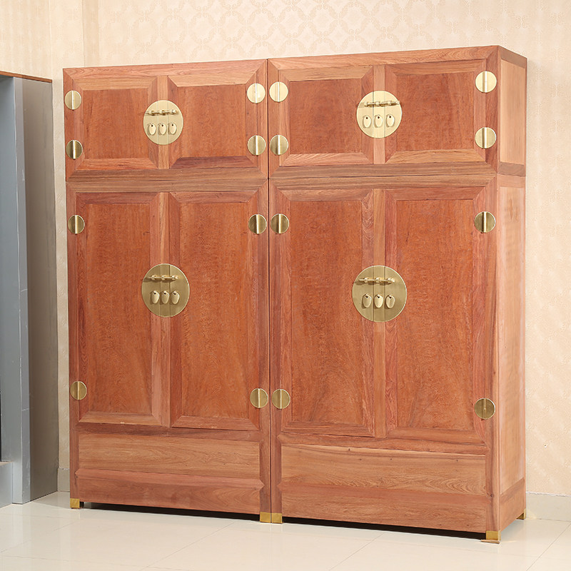 红木家具非洲缅甸花梨顶箱柜大果紫檀衣柜素面实木仿古中式柜子