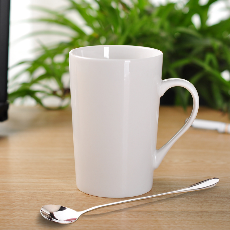 简约陶瓷杯子喝水杯白色马克杯创意个性办公室牛奶早餐咖啡杯定制产品展示图1