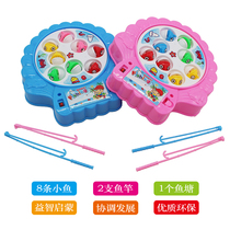 Childrens music fishing toys kindergarten baby puzzle fishing disc children Electric Rotary Fishing machine fish pond
