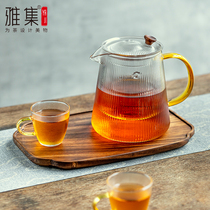 Yepisode tea set thickened heat resistant glass hammer Hammer Grain Pot tea Water separation tea maker Boiling Tea Ware Extra-large Tea Pot