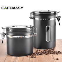 Coffee tank sealed stainless steel bean storage tank exhaust valve tea can household storage Nestle vacuum portable tank