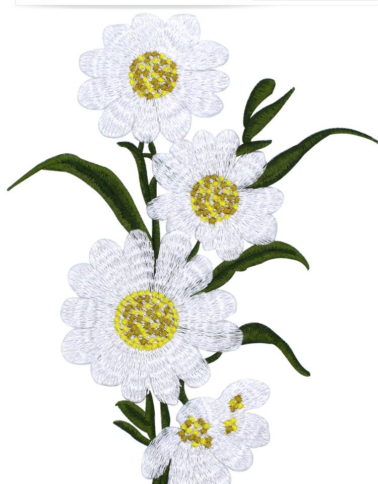 包邮小雏菊刺绣大号补丁布贴牛仔裤装饰补丁贴服装辅料绣花贴贴布