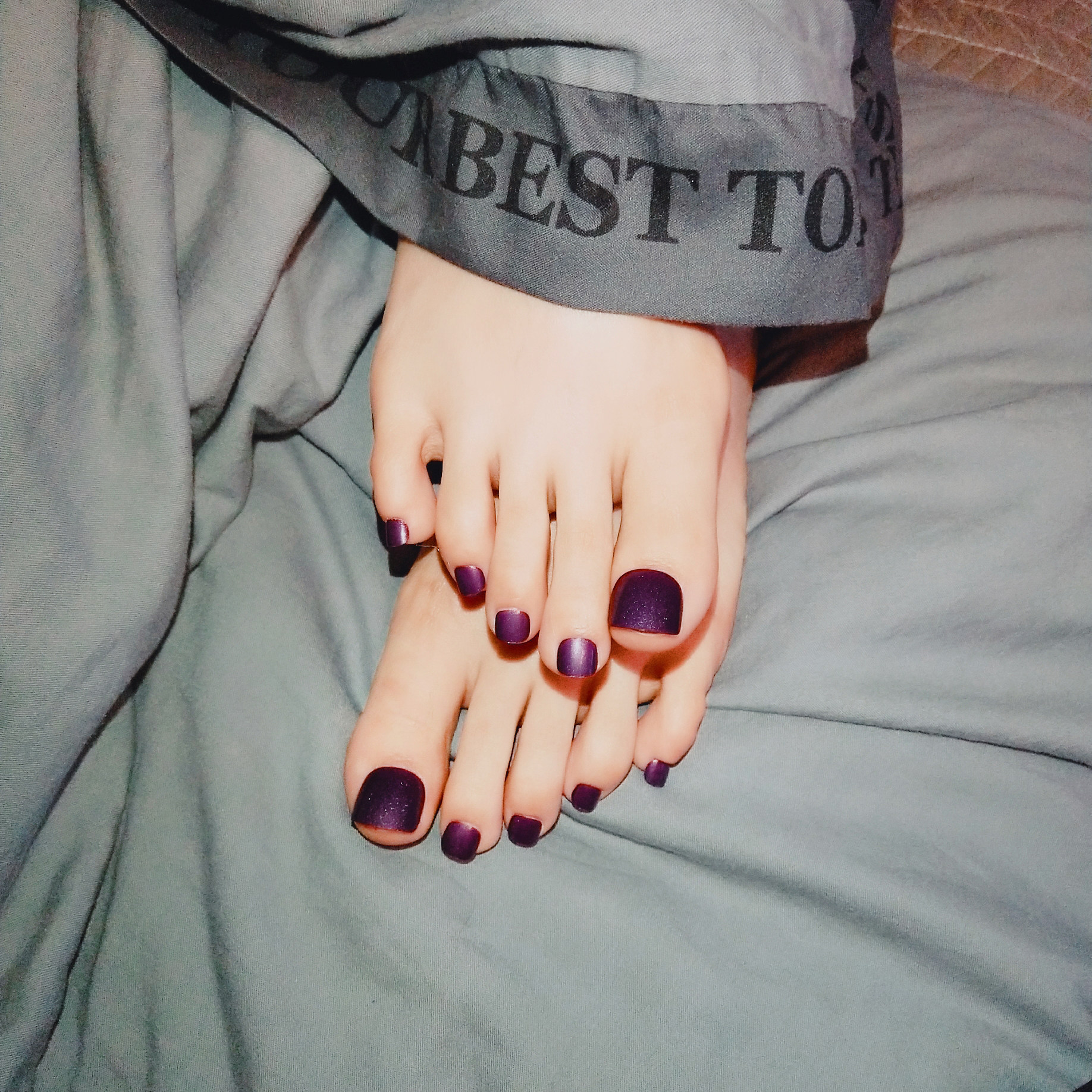 脚指甲集合 美甲成品 假指甲贴片 酒红脚指甲 脚趾甲 指甲片24片