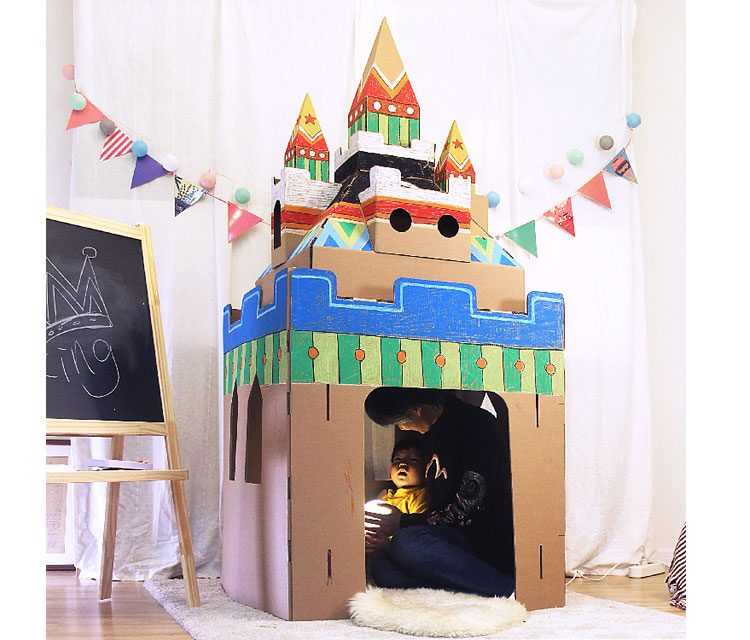 宝堡乐纸箱纸板纸城堡玩具屋瓦楞纸diy纸房子儿童手工纸壳游戏屋