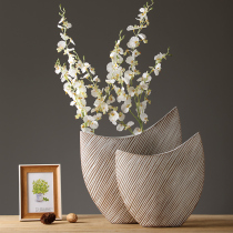 Twill vase decoration Nordic living room wine cabinet European style flower arrangement home decoration simulation dry flower resin decoration