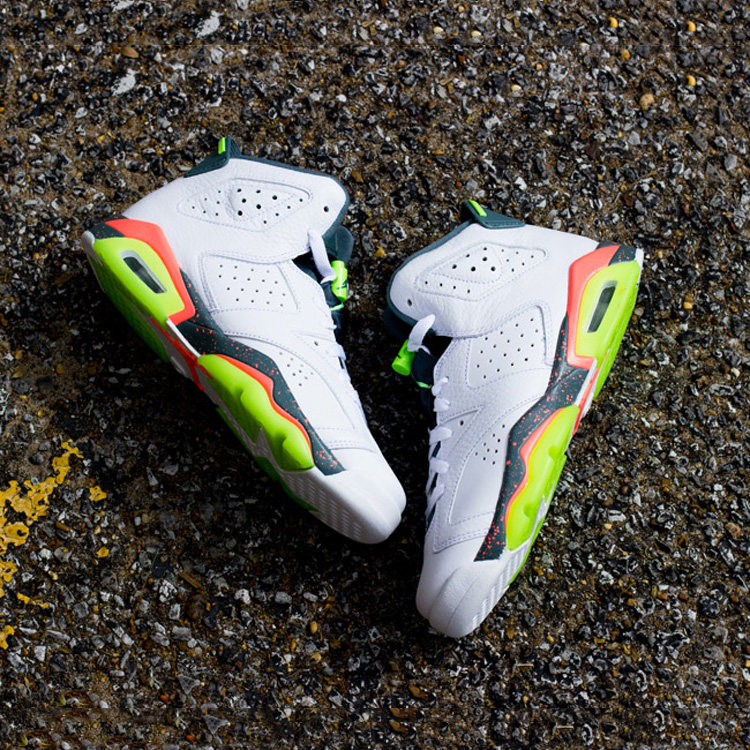 鞋迷体育 air jordan 6 retro bg aj6 芒果绿 女鞋 384665-114