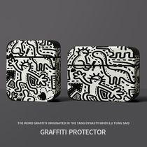 Creative graffiti applies Airpods2 protective sleeve Pro3 Apple Bluetooth headphones Soft shell cortex for three generations of small crowns