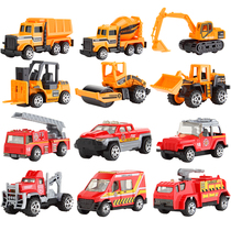 Doudou Elephant 260 Inertial engineering fire truck Toy Set Childrens fire crane excavator boy