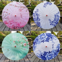 Classical Jiangnan blue and white porcelain oil paper umbrella props Dance Umbrella performance catwalk show Hanfu silk umbrella decoration ancient style female