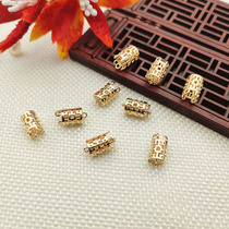 6*12mm hollow cylindrical tassel cap cast copper electrophoresis color retention antique handmade diy hairpin material accessories