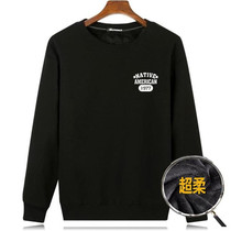 Autumn and winter plus suede warm big code sweatshirt male long sleeve t-shirt plus fattening up thickened loose chubby large number of undershirt