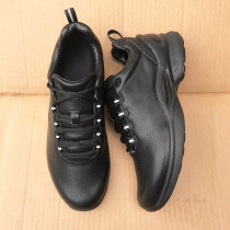 Public Hair Fire Preparedness Shoes Black Genuine Leather New Casual Shoes Summer Breathable Mesh Men Sports Running Training Shoes