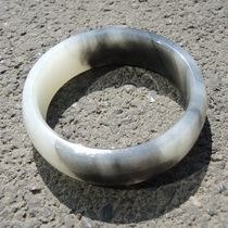 Dialect enterprise boutique sheep fat jade base black and white clear blue and white seed material characteristic artistic conception luxury bracelet F