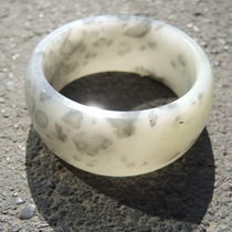 Dialect enterprise boutique Hetian jade bracelet Collectors grade Xinjiang blue and white seed material wide edge characteristic artistic conception luxury bracelet F