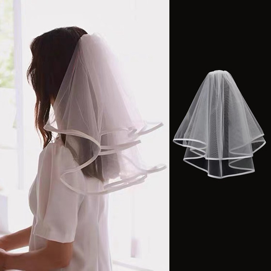 작은 베일 웨딩 드레스, 베일 실크 빵 가장자리 제안 약혼 머리 장식 사진 소품으로 인증서를 받고 신부 등록 작은 베일 웨딩 드레스, 베일 실크 빵 가장자리 제안 약혼 머리 장식 사진 소품으로 인증서를 받고 신부 등록