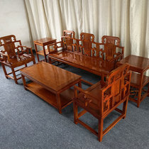 South Elm furniture living room solid wood sofa combination Simple small and medium-sized apartment style antique outfit three-person five-piece set