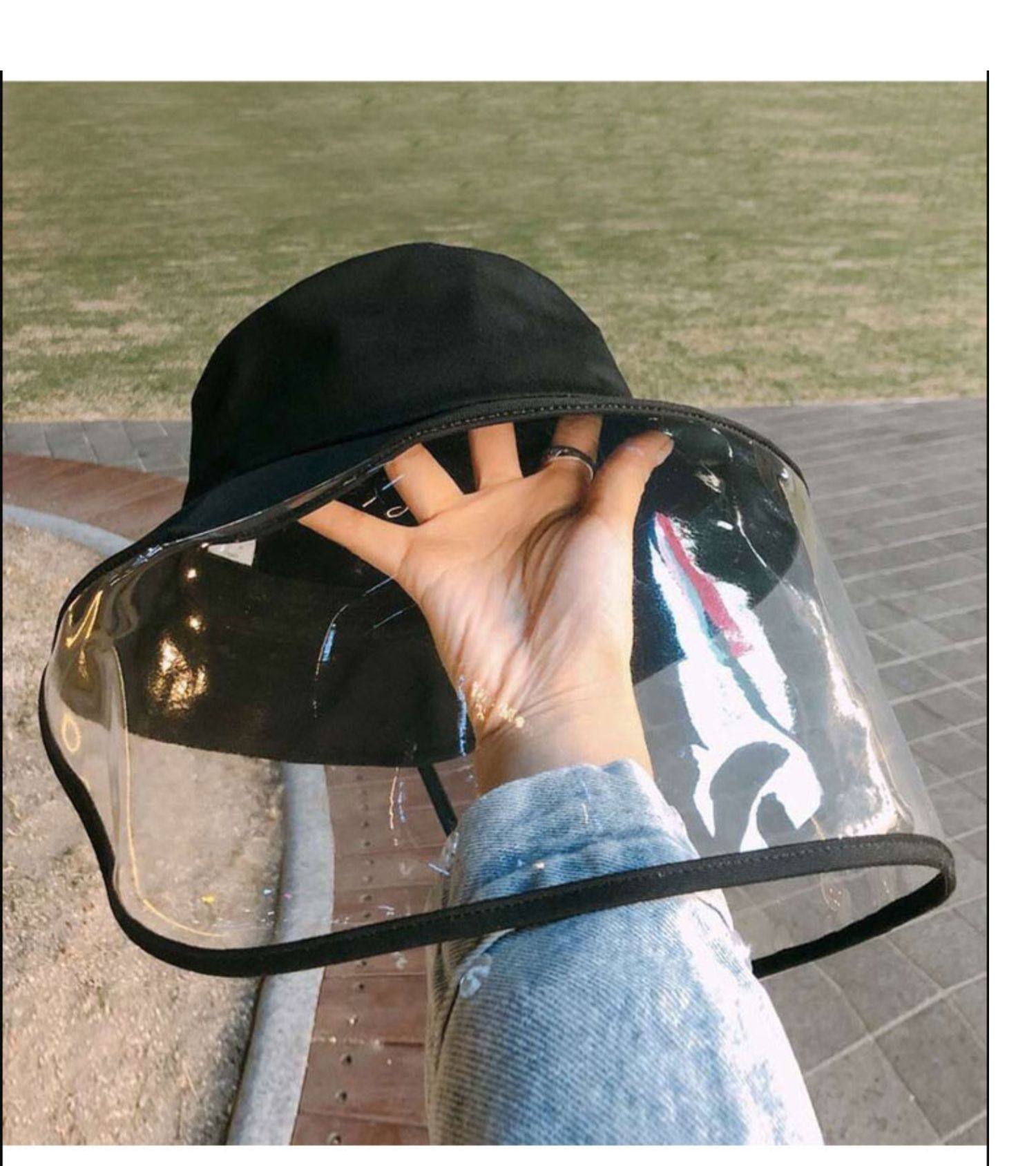 防护帽子全面防飞沫渔夫帽防疫帽护目罩防病毒唾沫罩帽韩国隔离帽_91