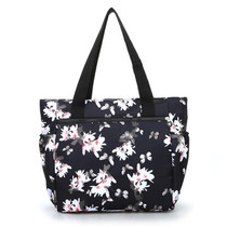 Korean version single shoulder single shoulder flower bag flower bouquet 100 hitch casual woman waterproof nylon travel shopping bag big bag womens bag