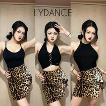 LY (deep V) blouses deep V beauty back gymnastics suit conjoined Latin dance practice womens summer with chest cushion 2139