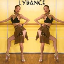 LYDIANCE Latin BAO WELN streaming suskirt open fork dress Latin skirt half body dress Latin dance dress dance dress