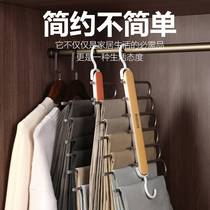 Folding library rack telescopic multifunction multilayer trousers hanger home magic clip wardrobe Contained Theyzer Pants Hanging Clip