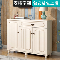 Modern minimalist Mediterranean style American Country Hall Cabinet European multifunctional storage decoration cabinet shoe cabinet