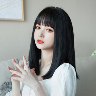 齐刘海假发短发 圆脸女生中短发发型逼真自然少女学生头假发女