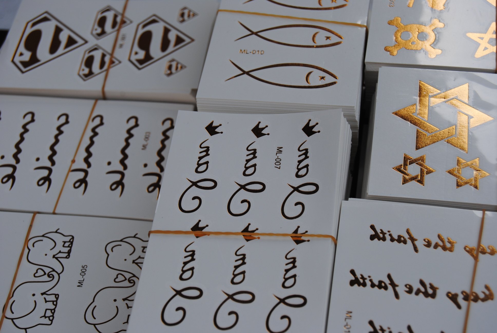 幕莱ml-12烫金色小猫咪纹身贴水转印贴脚踝手腕装饰贴